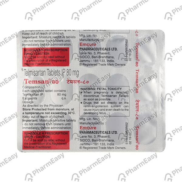 Temsan 80mg Strip Of 10 Tablets
