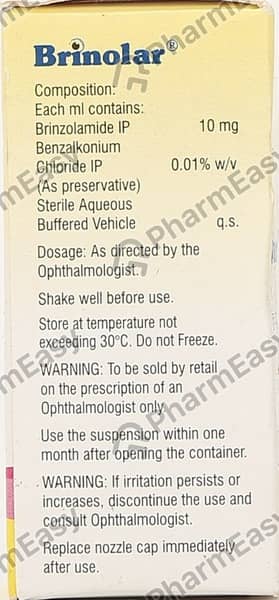 Brinolar Bottle Of 5ml Eye Drops