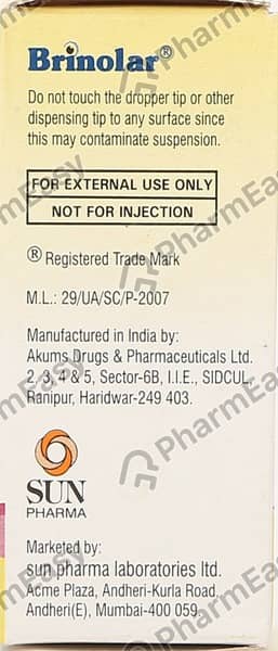 Brinolar Bottle Of 5ml Eye Drops