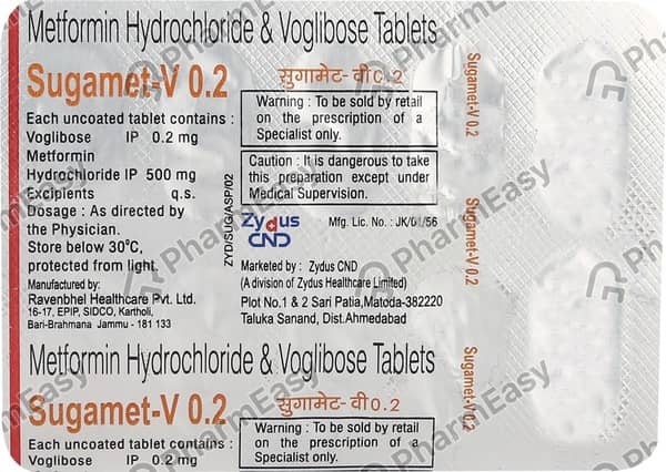 Sugamet V 0.2Mg Strip Of 10 Tablets
