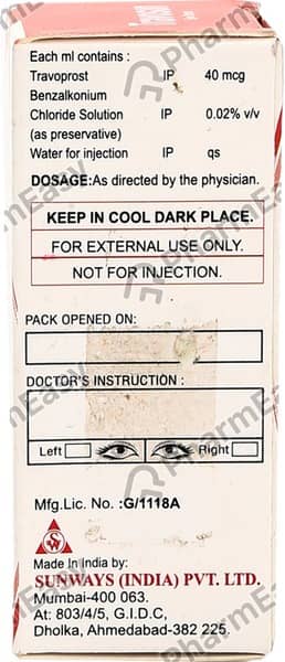 Travosun Bottle Of 3ml Eye Drops