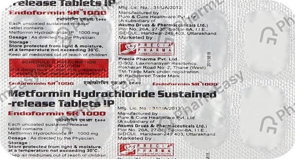 Endoformin Sr 1000Mg Strip Of 10 Tablets