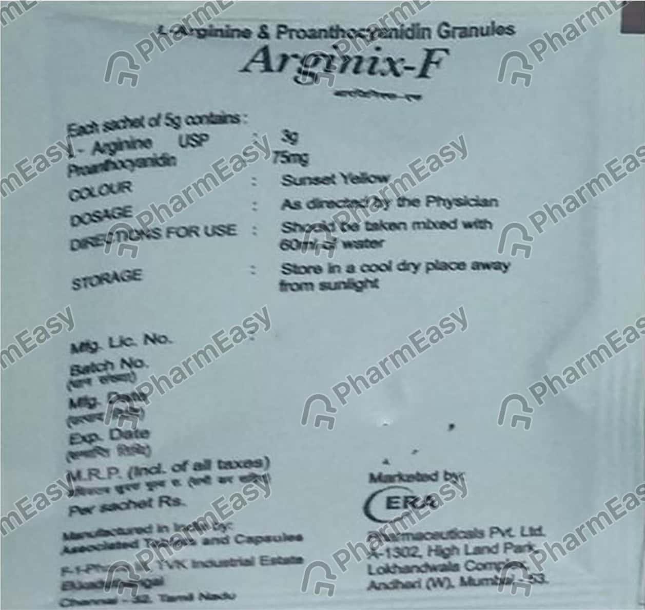 Arginix F Orange Flavour Sugar Free Sachet Of 5gm Granules