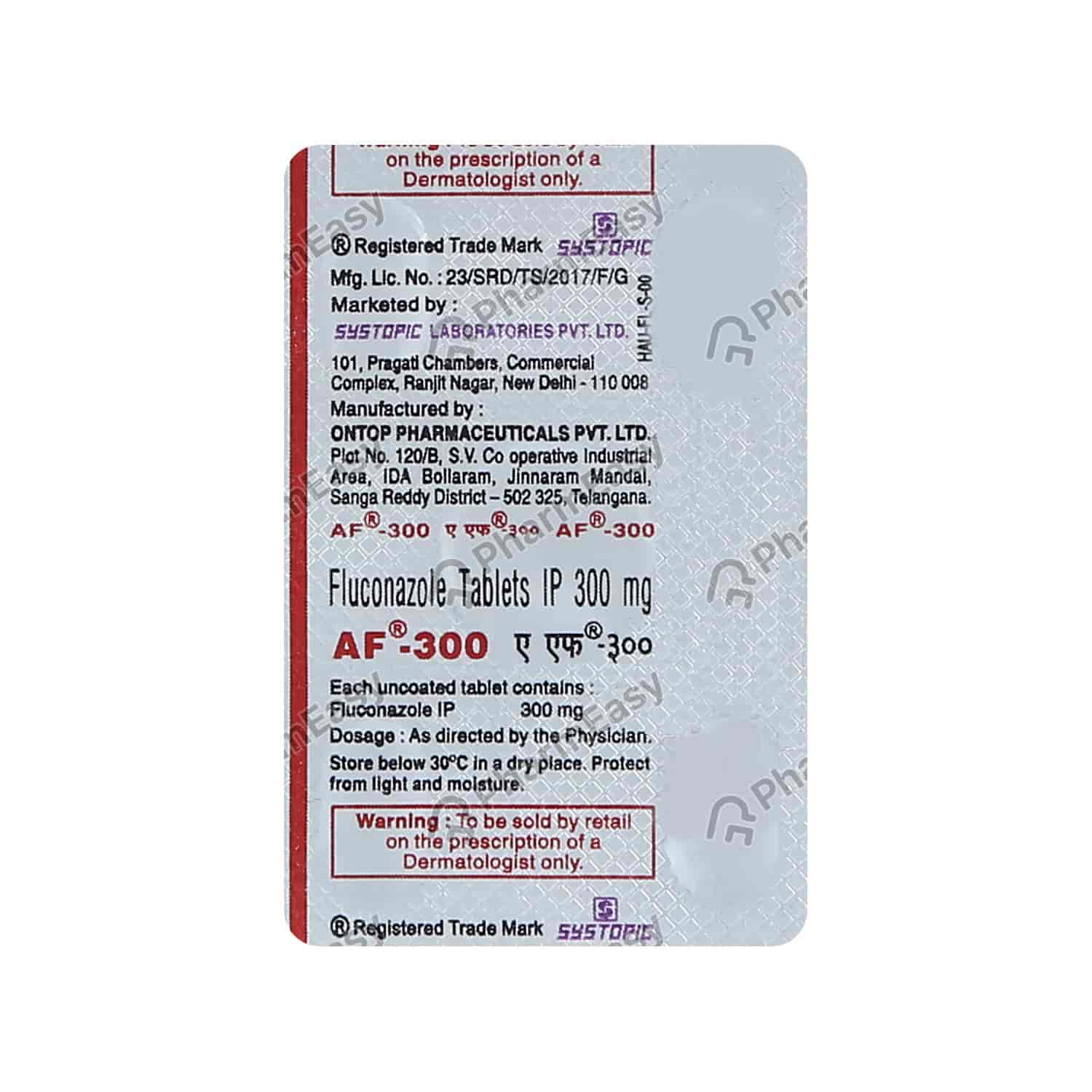 Af 300mg Tab 1`S Uses, Side Effects, Dosage, Composition & Price