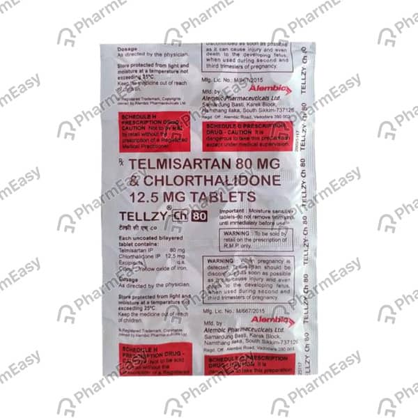 Tellzy Ch 80Mg Strip Of 10 Tablets