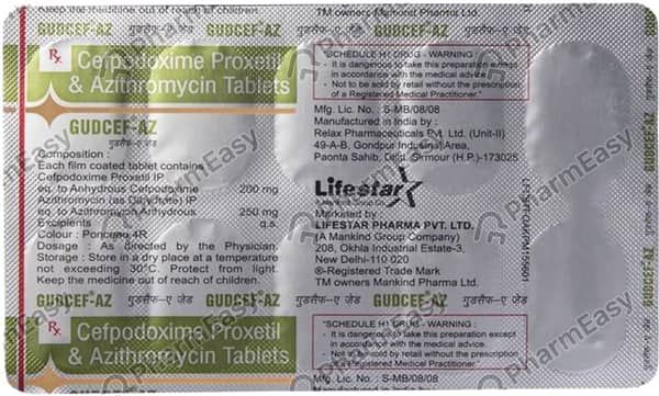 Gudcef Az Strip Of 10 Tablets