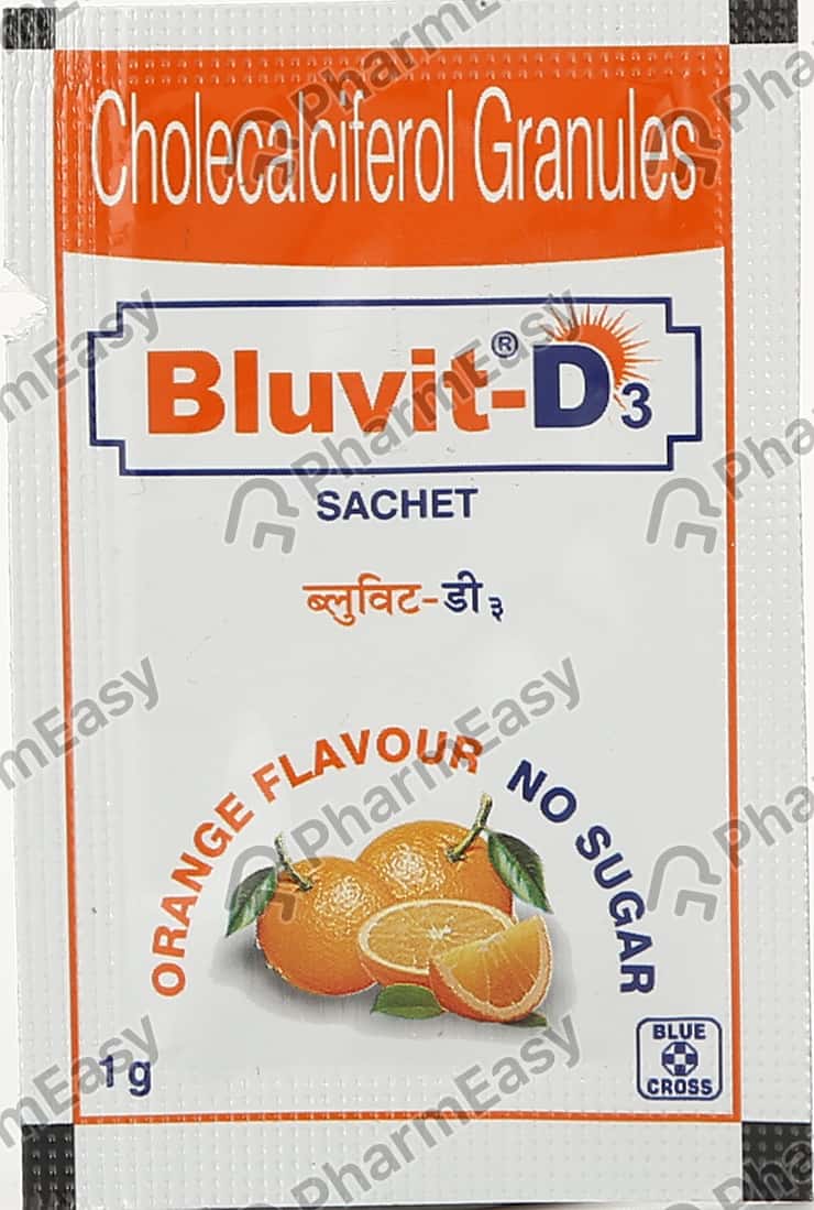 Bluvit D3 Orange Flavour Sugar Free Sachet Of 1gm Granules
