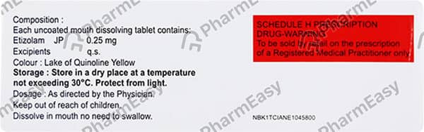 Solopose Md 0.25mg Strip Of 10 Tablets