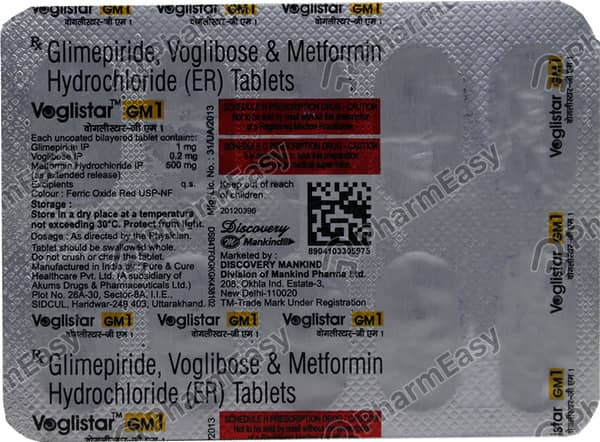 Voglistar Gm 1mg Strip Of 10 Tablets