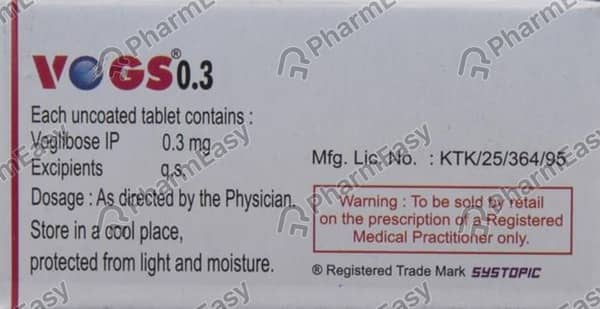 Vogs 0.3 Mg Strip Of 10 Tablets