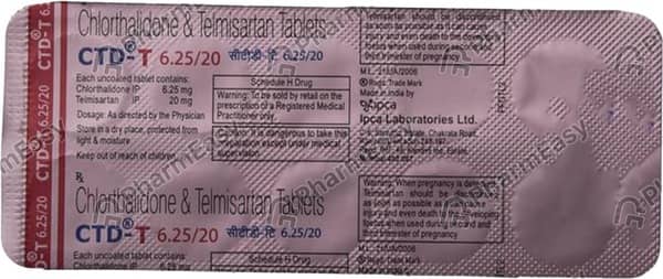 Ctd T 6.25/20Mg Strip Of 10 Tablets