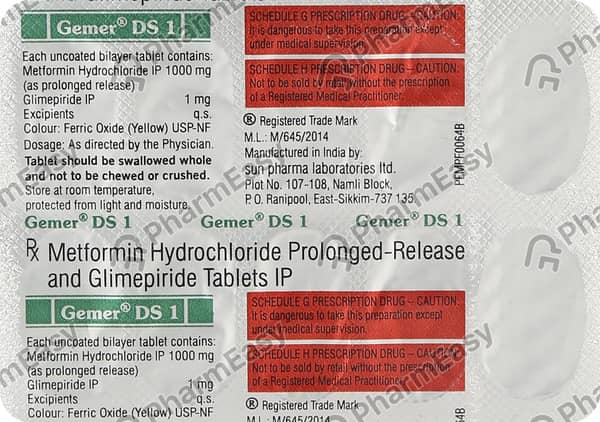 Gemer Ds 1mg Strip Of 10 Tablets