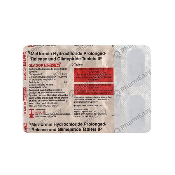 Glador M 2Mg Forte Strip Of 10 Tablets