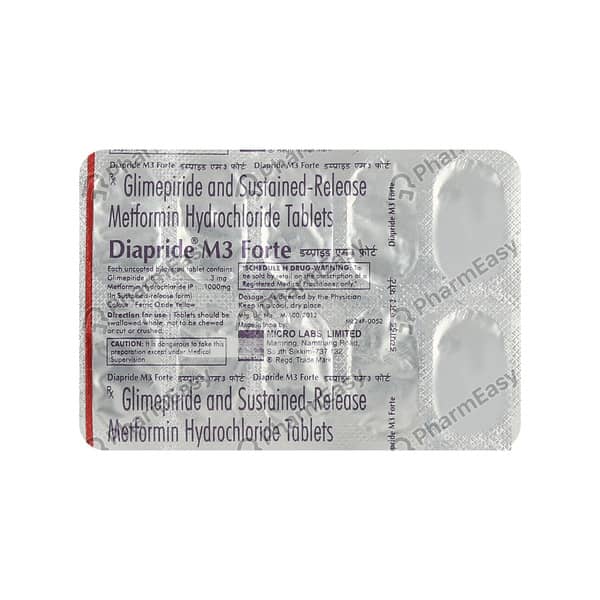 Diapride M 3Mg Forte Strip Of 10 Tablets
