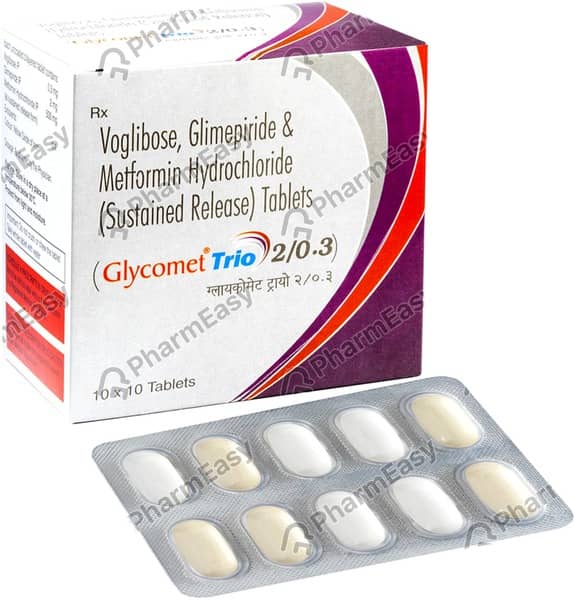 Glycomet Trio 2/0.3mg Strip Of 10 Tablets