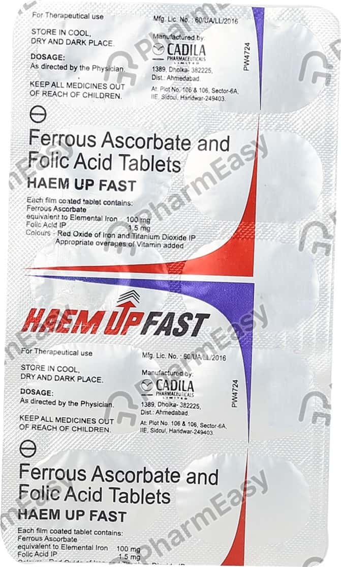 Haem Up Fast Strip Of 10 Tablets Uses, Side Effects, Price & Dosage PharmEasy