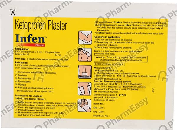 Infen 30mg Packet Of 3 Plasters