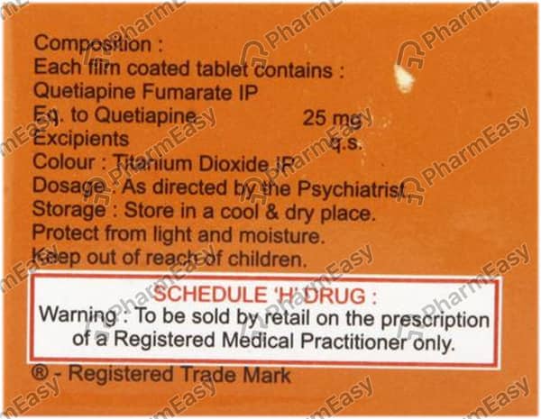 Quetigress 25mg Strip Of 10 Tablets