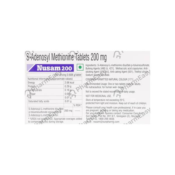 Nusam 200Mg Strip Of 10 Tablets