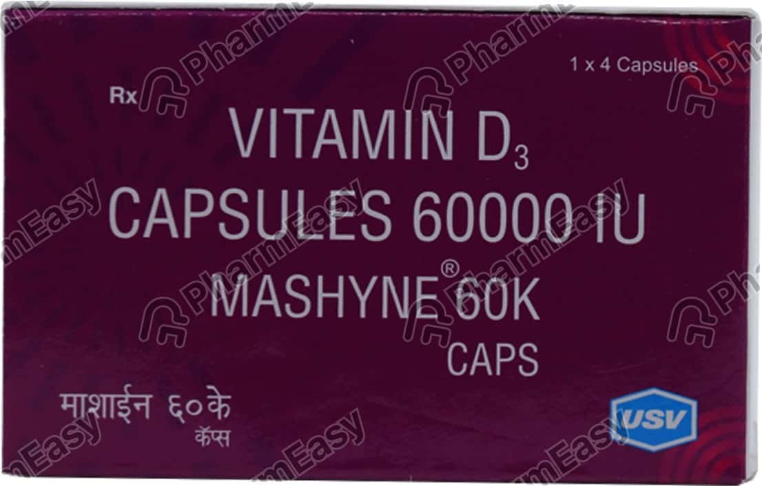 Mashyne 60000 IU Capsule (4) Uses, Side Effects, Price & Dosage