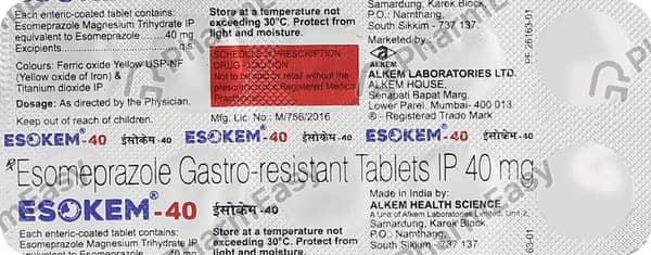Esokem 40mg Strip Of 10 Tablets