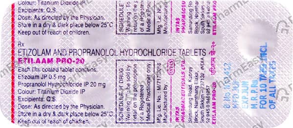 Etilaam Pro 20mg Strip Of 10 Tablets
