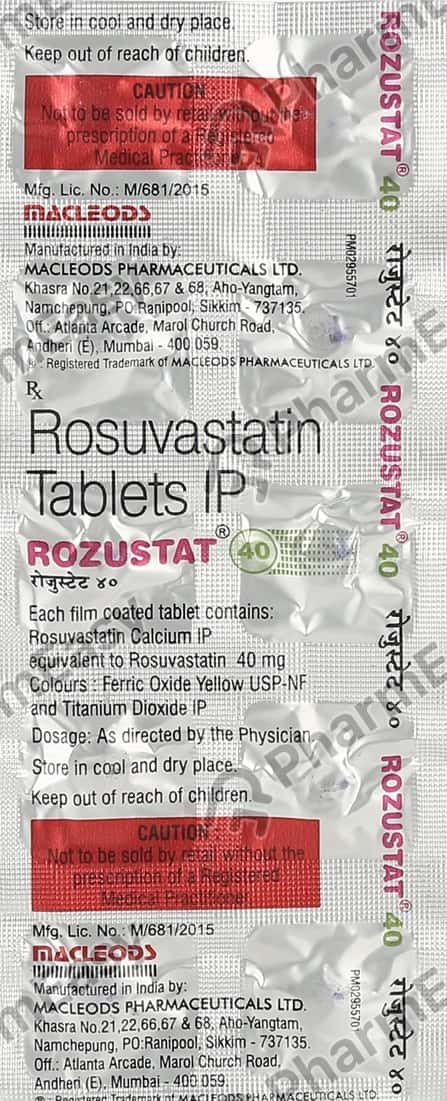 Rozustat 40 MG Tablet (10): Uses, Side Effects, Price & Dosage | PharmEasy