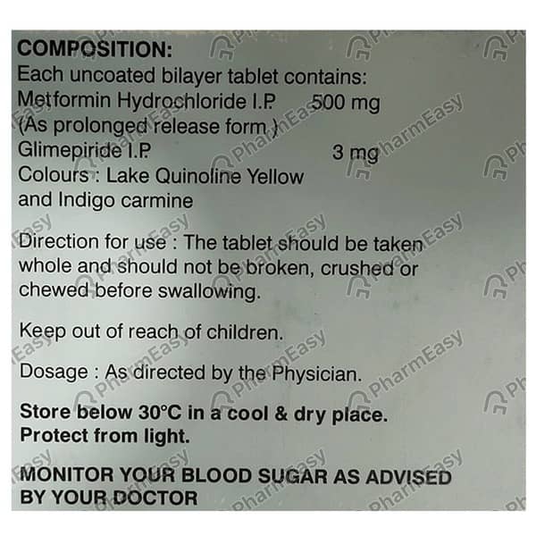 Gluconorm G 3Mg Strip Of 10 Tablets