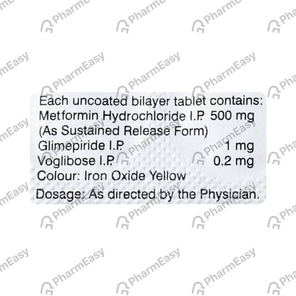 Gluconorm Vg 1mg Strip Of 10 Tablets
