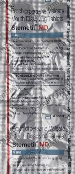 Stemetil Md 5mg Strip Of 10 Tablets