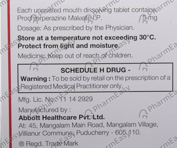 Stemetil Md 5mg Strip Of 10 Tablets
