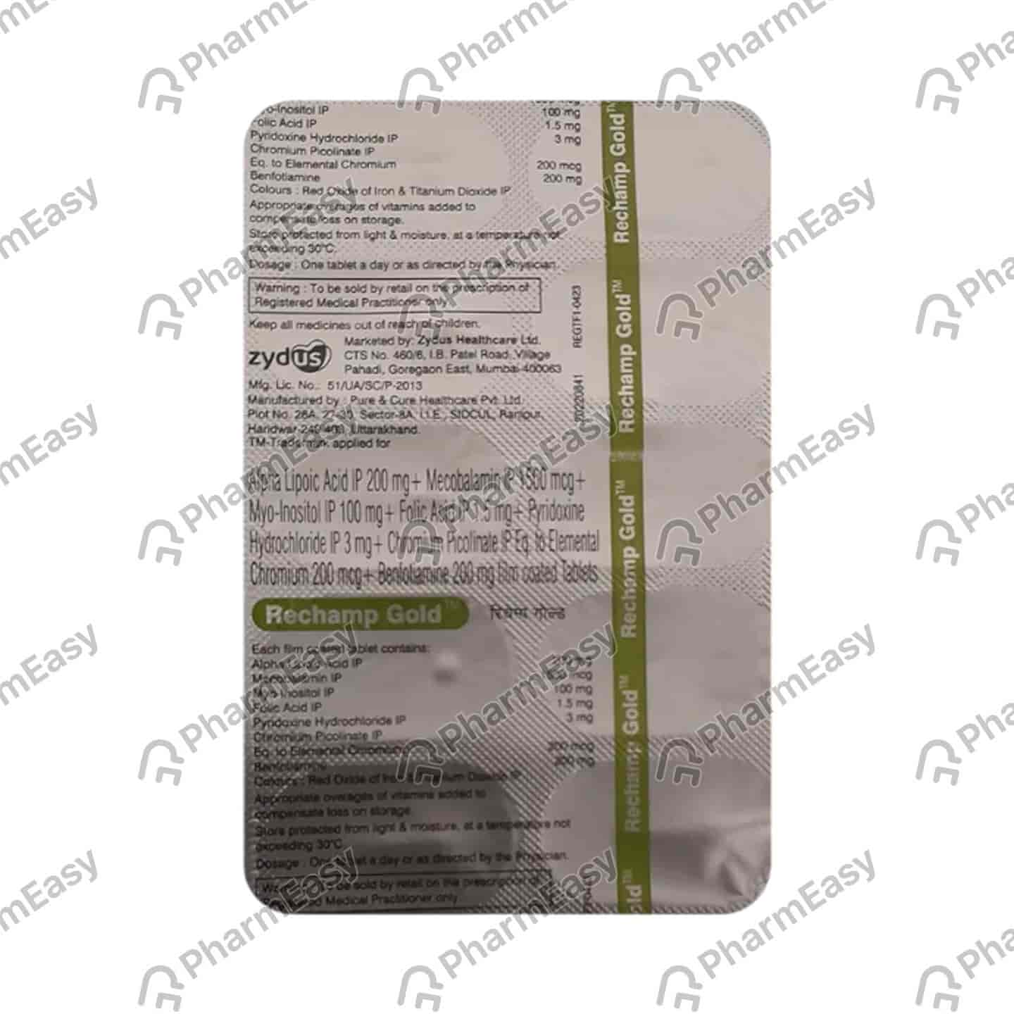 Rechamp Gold Strip Of 10 Tablets