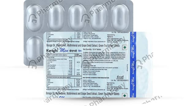 केराग्लो मेन की स्ट्रिप 10 टैबलेट्स