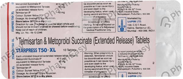 Starpress T50 Xl Strip Of 10 Tablets