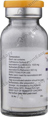 Monocef Sb 1.5gm Dry Vial Of 1 Powder For Injection