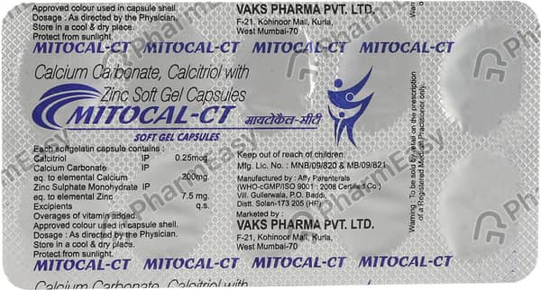 Mitocal Ct Strip Of 10 Softgel Capsules