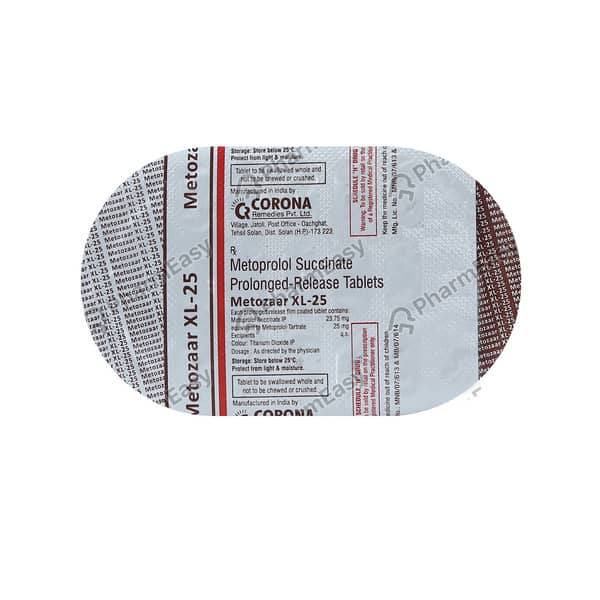 Metozaar Xl 25mg Strip Of 15 Tablets