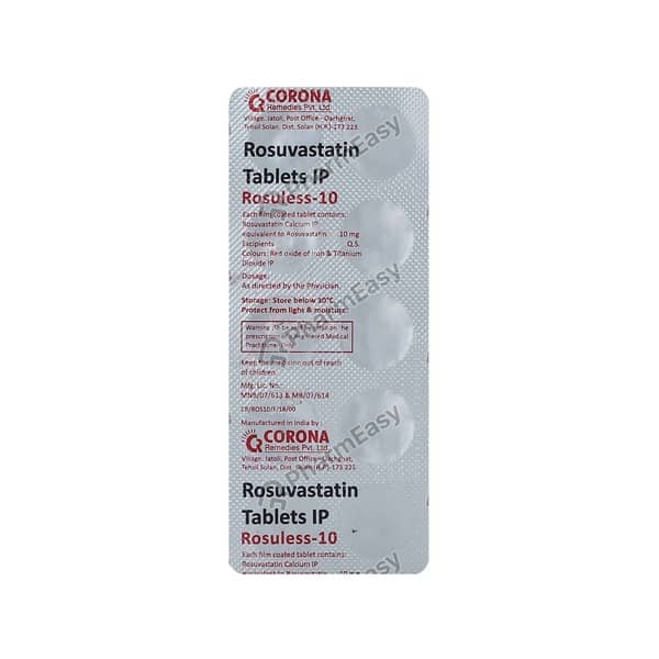 Rosuless 10mg Strip Of 10 Tablets