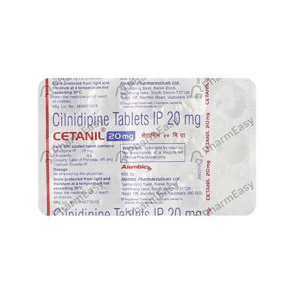 Cetanil 20mg Strip Of 10 Tablets