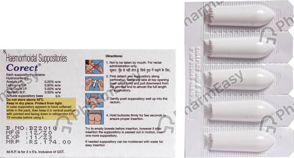 Corect Strip Of 5 Rectal Suppository