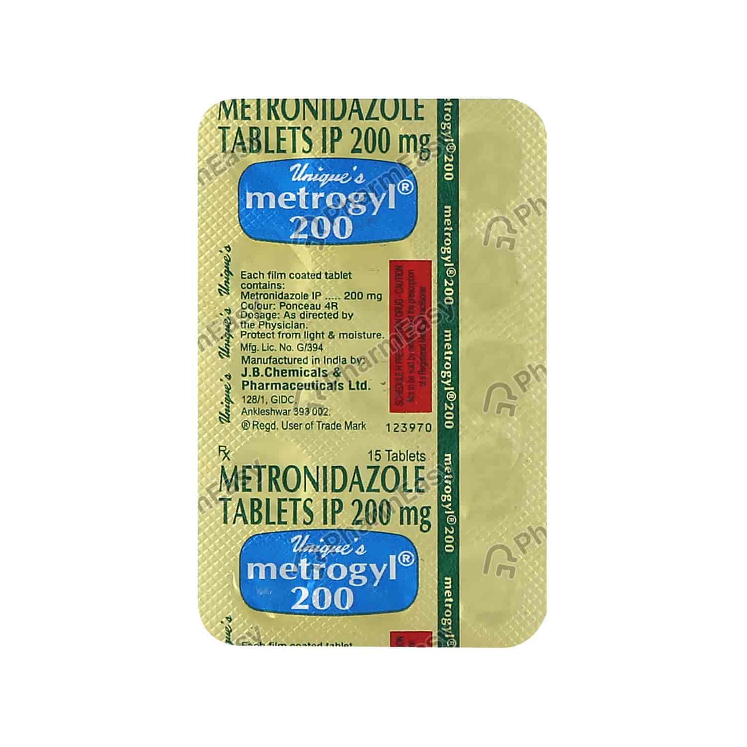 Buy Metrogyl 200mg Strip Of 15 Tablets Online at Flat 18 OFF* PharmEasy