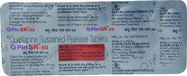 Q Pin Sr 50mg Tablets