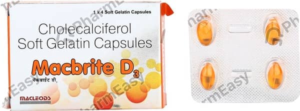 Macbrite D3 60k Strip Of 4 Capsules