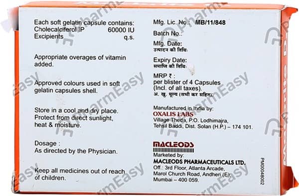 Macbrite D3 60k Strip Of 4 Capsules