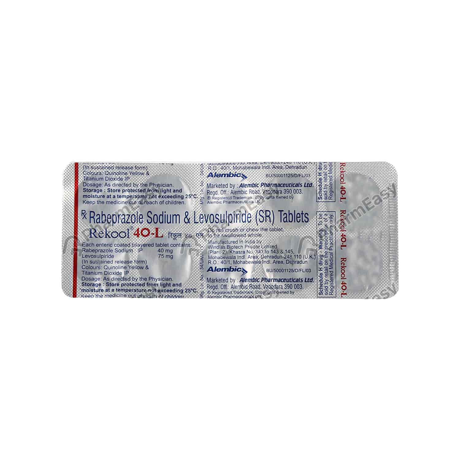 Rekool L 40mg Strip Of 10 Tablets - Uses, Side Effects, Dosage