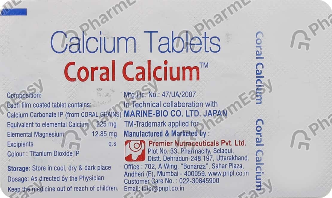 Buy Coral Calcium Strip Of 15 Tablets Online at Flat 15 OFF PharmEasy