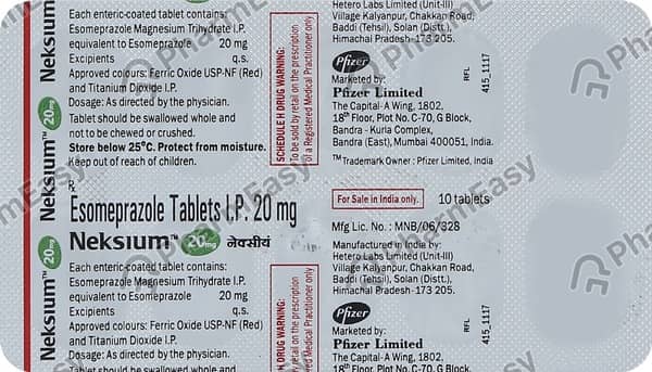 Neksium 20mg Strip Of 10 Tablets