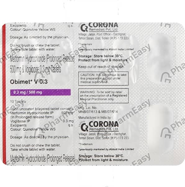 Obimet V 0.3mg Strip Of 10 Tablets