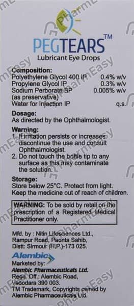 Pegtears Bottle Of 10ml Eye Drops