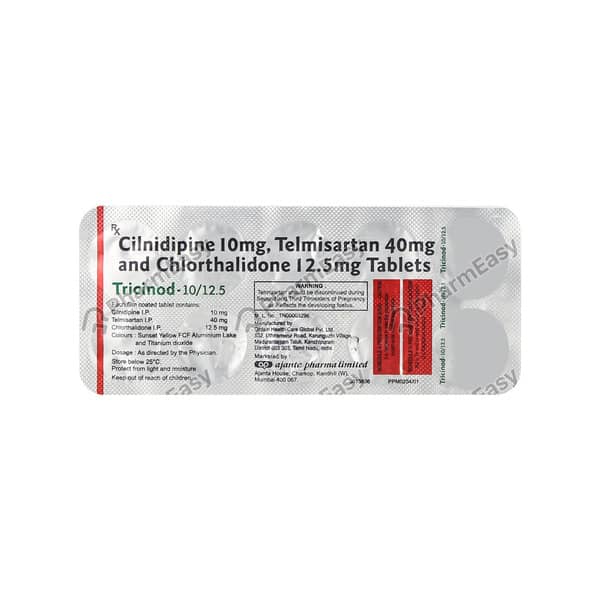 Tricinod 10/12.5Mg Strip Of 10 Tablets